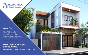 Thiết kế xây dựng nhà phố mặt tiền diện tích 16x8m