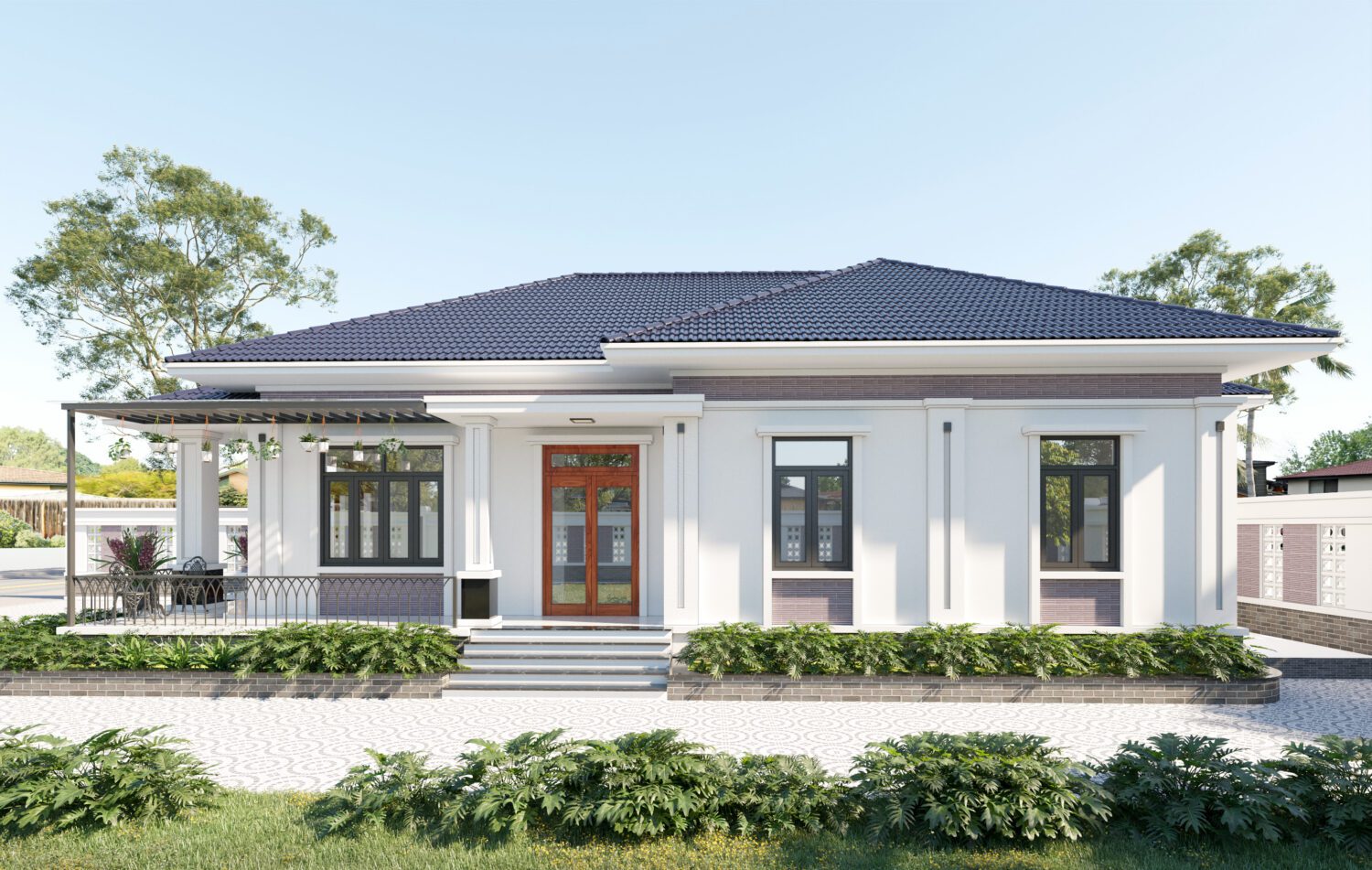 Mẫu nhà cấp 4 mái nhật hiện đại 